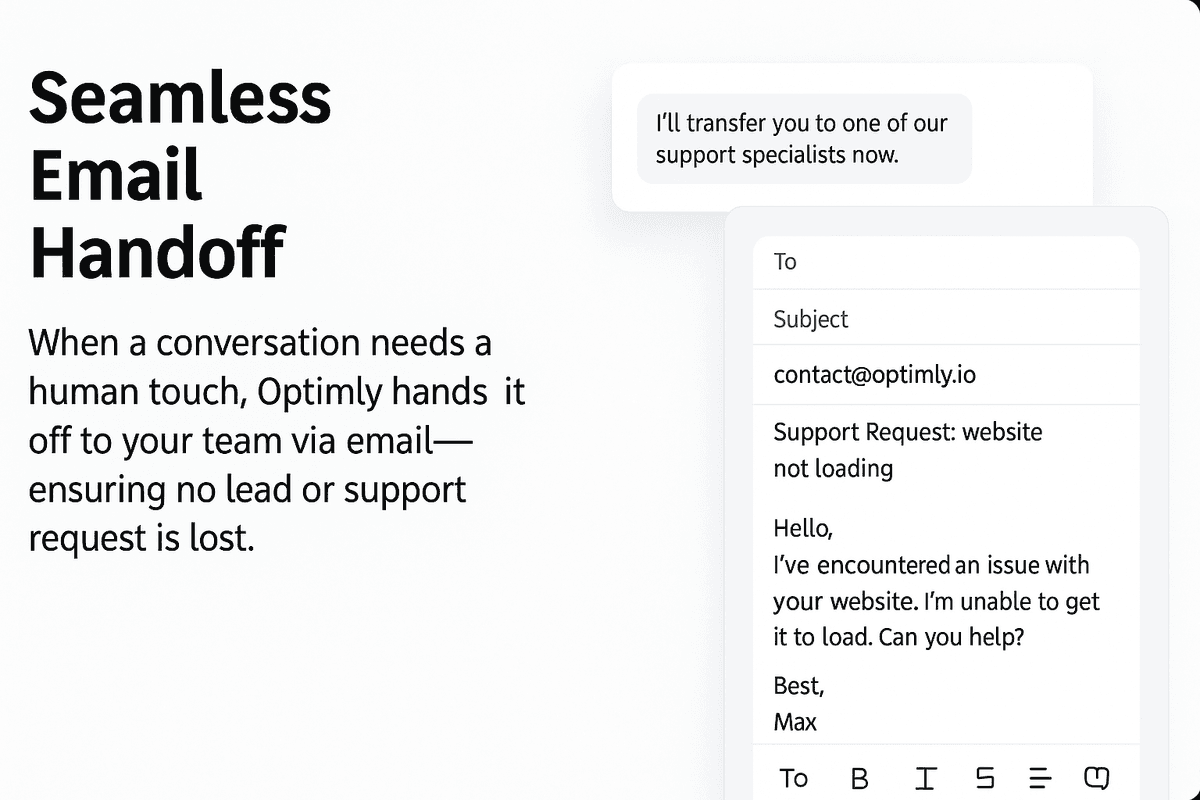 Email handoff preview